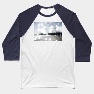 Sparkling grey Santa Monica Pier Baseball T-Shirt